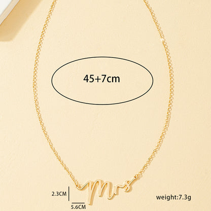 Simple Style Classic Style Letter Alloy Plating Women's Pendant Necklace