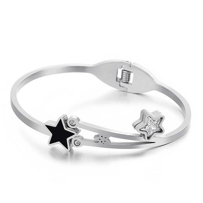 Vintage Style Star Titanium Steel Plating Bracelets