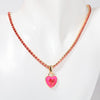 Elegant Sweet Heart Shape Copper Plating Inlay Zircon 18k Gold Plated Pendant Necklace