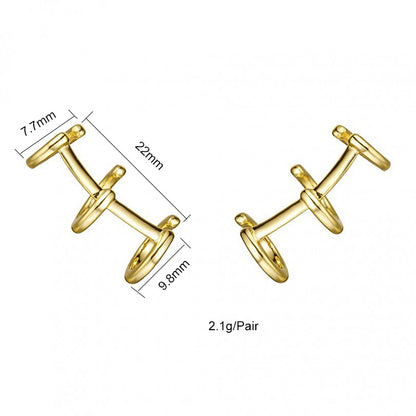 1 Pair Ig Style Simple Style Geometric Plating Inlay Copper Zircon 18k Gold Plated Drop Earrings