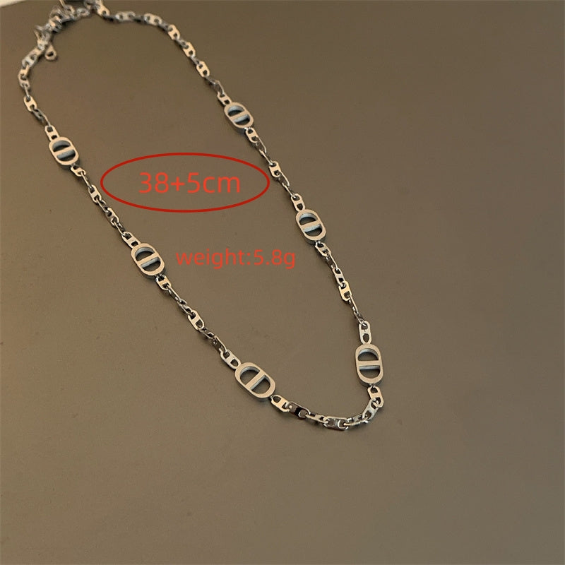 Casual Hip-hop Pig Nose Titanium Steel Patchwork Plating 18k Gold Plated Silver Plated Necklace