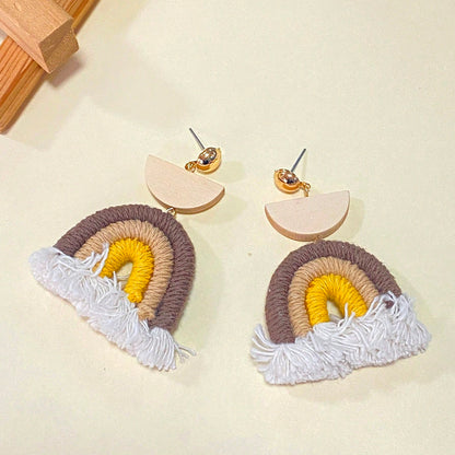 1 Pair Cute Rainbow Alloy Drop Earrings