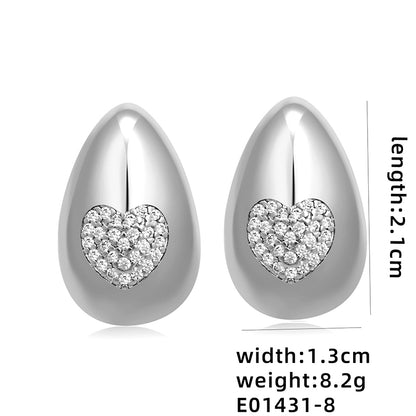 1 Pair Ig Style Simple Style Geometric Butterfly Plating Inlay Copper Zircon White Gold Plated Gold Plated Ear Studs