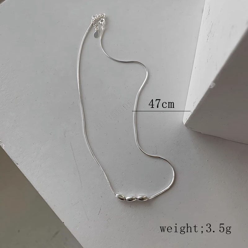 Simple Style Solid Color Sterling Silver Plating Silver Plated Necklace