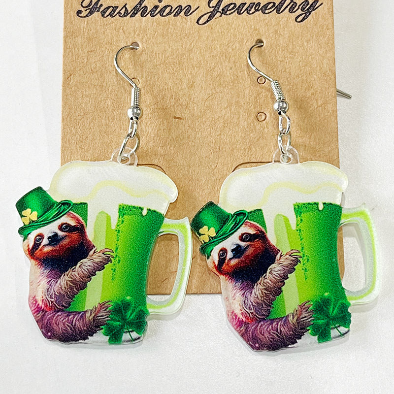 1 Pair Cute Panda Frog Arylic Drop Earrings