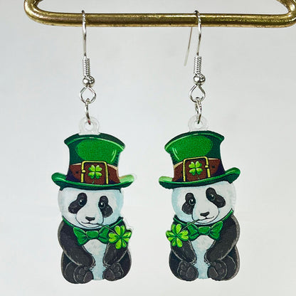 1 Pair Cute Panda Frog Arylic Drop Earrings