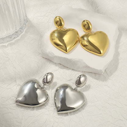 1 Pair Modern Style Simple Style Heart Shape Alloy Drop Earrings