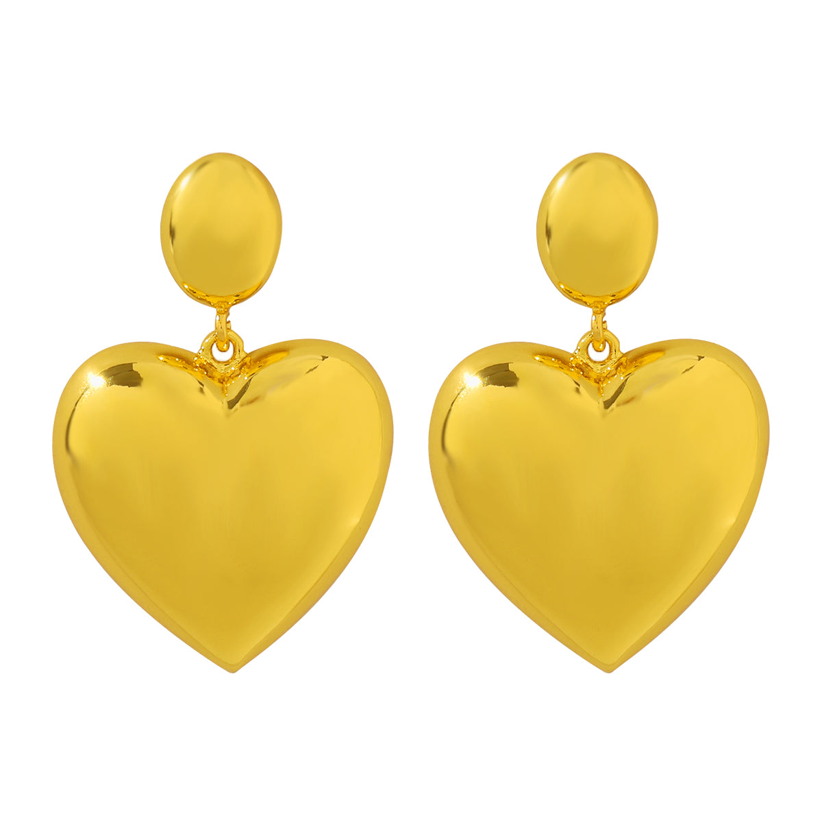 1 Pair Modern Style Simple Style Heart Shape Alloy Drop Earrings