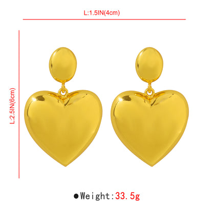 1 Pair Modern Style Simple Style Heart Shape Alloy Drop Earrings