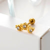 1 Piece Sweet Heart Shape Crown Plating Inlay Stainless Steel Zircon 18k Gold Plated Ear Studs