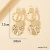 1 Pair Shiny Solid Color Plating Ferroalloy 14k Gold Plated Drop Earrings