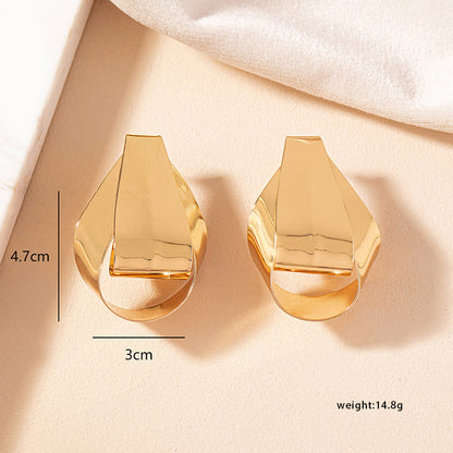 Wholesale Jewelry Simple Style Classic Style Solid Color Alloy 14k Gold Plated Plating Ear Studs