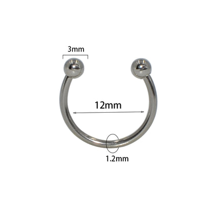 Simple Style U Shape Stainless Steel Lip Stud Nose Ring In Bulk