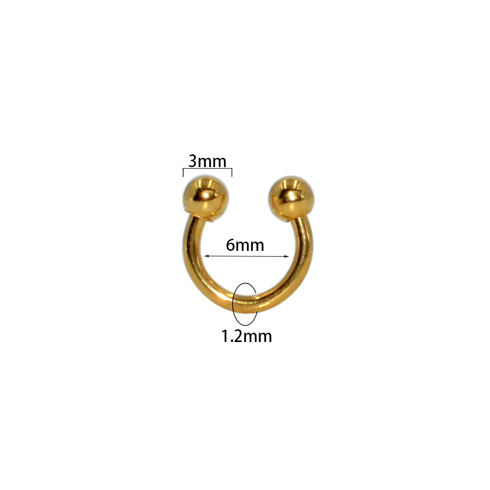 Simple Style U Shape Stainless Steel Lip Stud Nose Ring In Bulk