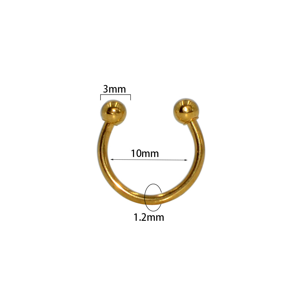 Simple Style U Shape Stainless Steel Lip Stud Nose Ring In Bulk