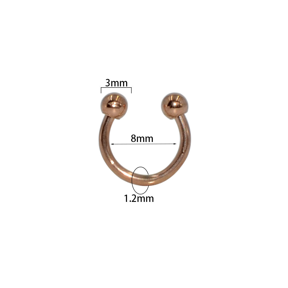 Simple Style U Shape Stainless Steel Lip Stud Nose Ring In Bulk