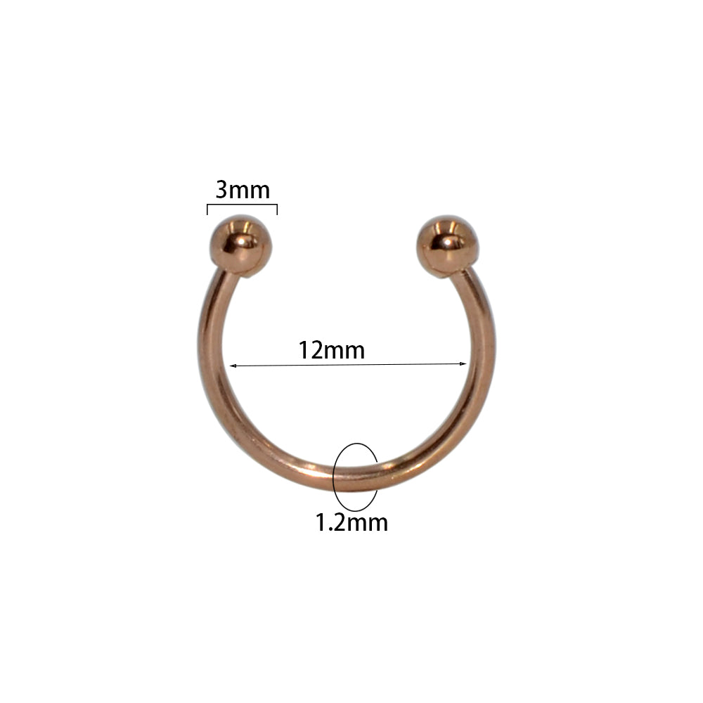 Simple Style U Shape Stainless Steel Lip Stud Nose Ring In Bulk