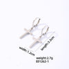 1 Pair Hip-hop Cross Plating Inlay Copper Rhinestones White Gold Plated Gold Plated Drop Earrings