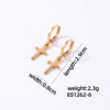 1 Pair Hip-hop Cross Plating Inlay Copper Rhinestones White Gold Plated Gold Plated Drop Earrings