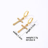 1 Pair Hip-hop Cross Plating Inlay Copper Rhinestones White Gold Plated Gold Plated Drop Earrings