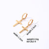 1 Pair Hip-hop Cross Plating Inlay Copper Rhinestones White Gold Plated Gold Plated Drop Earrings