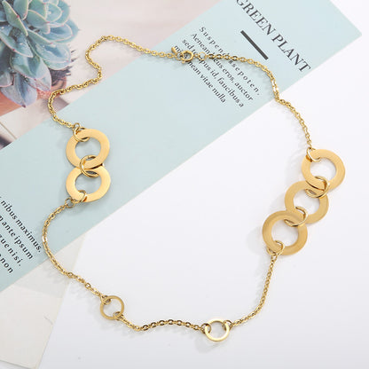 Wholesale Simple Style Solid Color Titanium Steel Plating Gold Plated Necklace