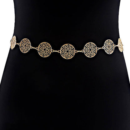 Elegant Retro Commute Round Alloy Women's Waist Chain