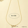 Simple Style Commute Letter Alloy Plating Inlay Rhinestones 14k Gold Plated Women's Pendant Necklace