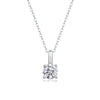 Simple Style Solid Color Sterling Silver Inlay Moissanite Pendant Necklace