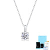 Simple Style Solid Color Sterling Silver Inlay Moissanite Pendant Necklace