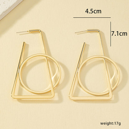 1 Pair Exaggerated Geometric Plating Alloy 14k Gold Plated Drop Earrings