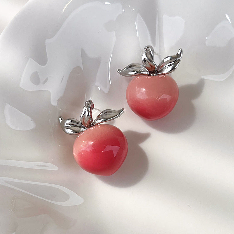 1 Pair Casual Simple Style Peach Plating Alloy White Gold Plated Ear Studs