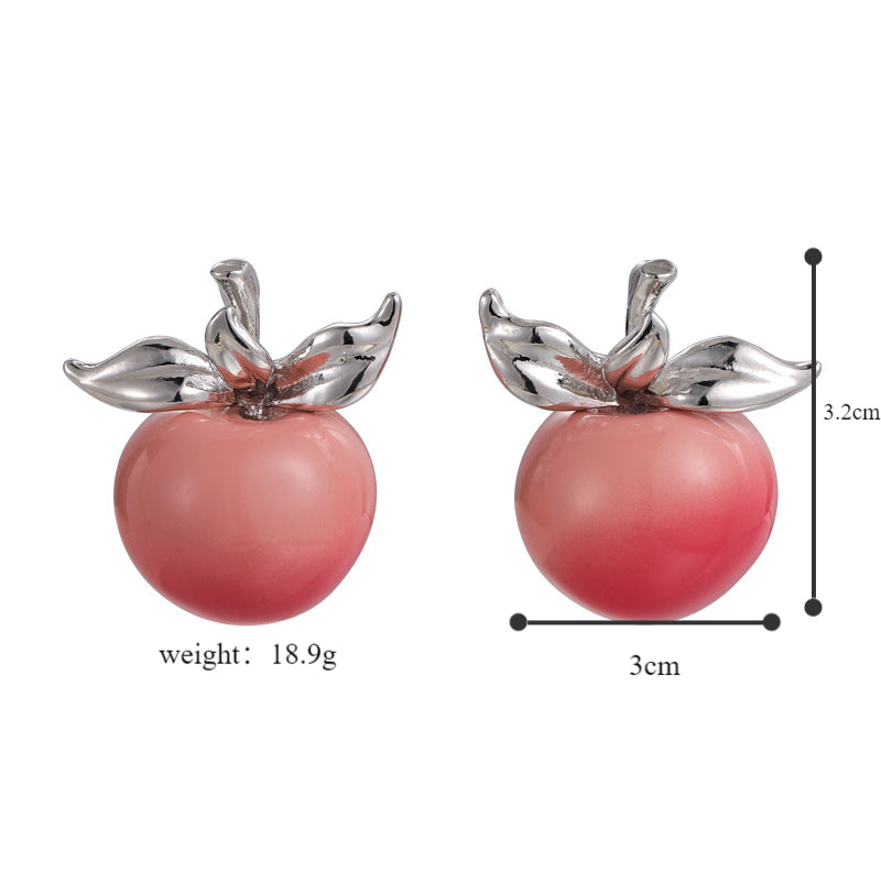 1 Pair Casual Simple Style Peach Plating Alloy White Gold Plated Ear Studs