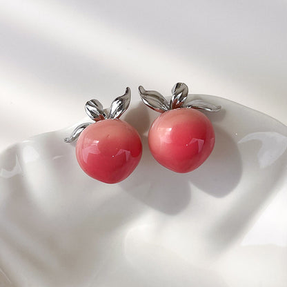 1 Pair Casual Simple Style Peach Plating Alloy White Gold Plated Ear Studs