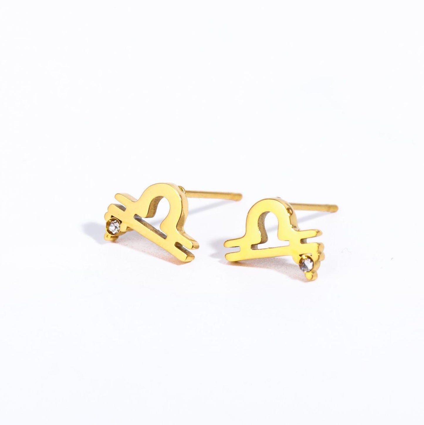 1 Pair Casual Simple Style Constellation Plating Inlay Stainless Steel Zircon 18k Gold Plated Ear Studs