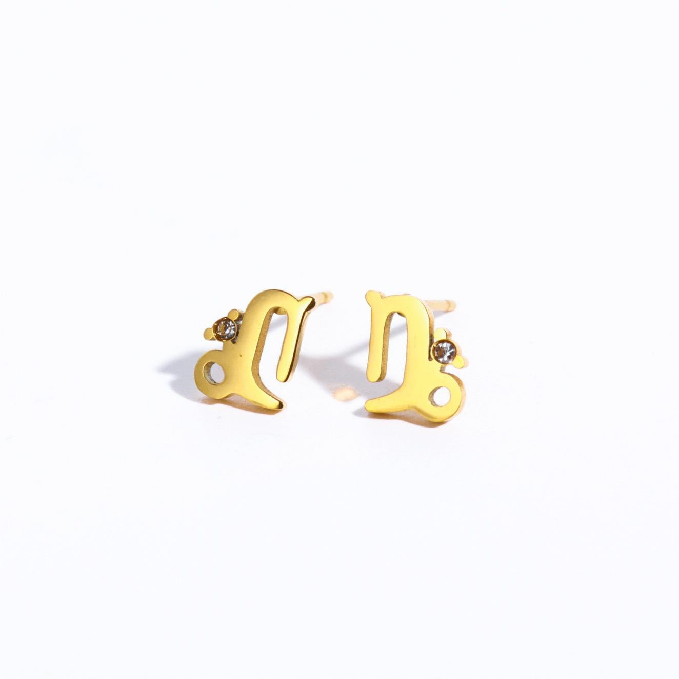 1 Pair Casual Simple Style Constellation Plating Inlay Stainless Steel Zircon 18k Gold Plated Ear Studs