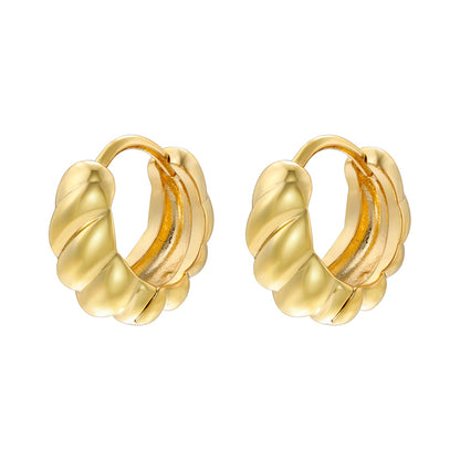 Wholesale Jewelry Ig Style Vintage Style U Shape Steel Zircon 18k Gold Plated Plating Inlay Ear Studs