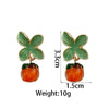 1 Pair Simple Style Fruit Patchwork Alloy Gold Plated Drop Earrings