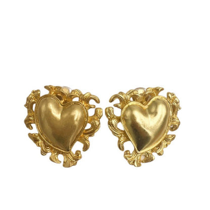 1 Pair Vintage Style Heart Shape Plating Alloy Ear Studs