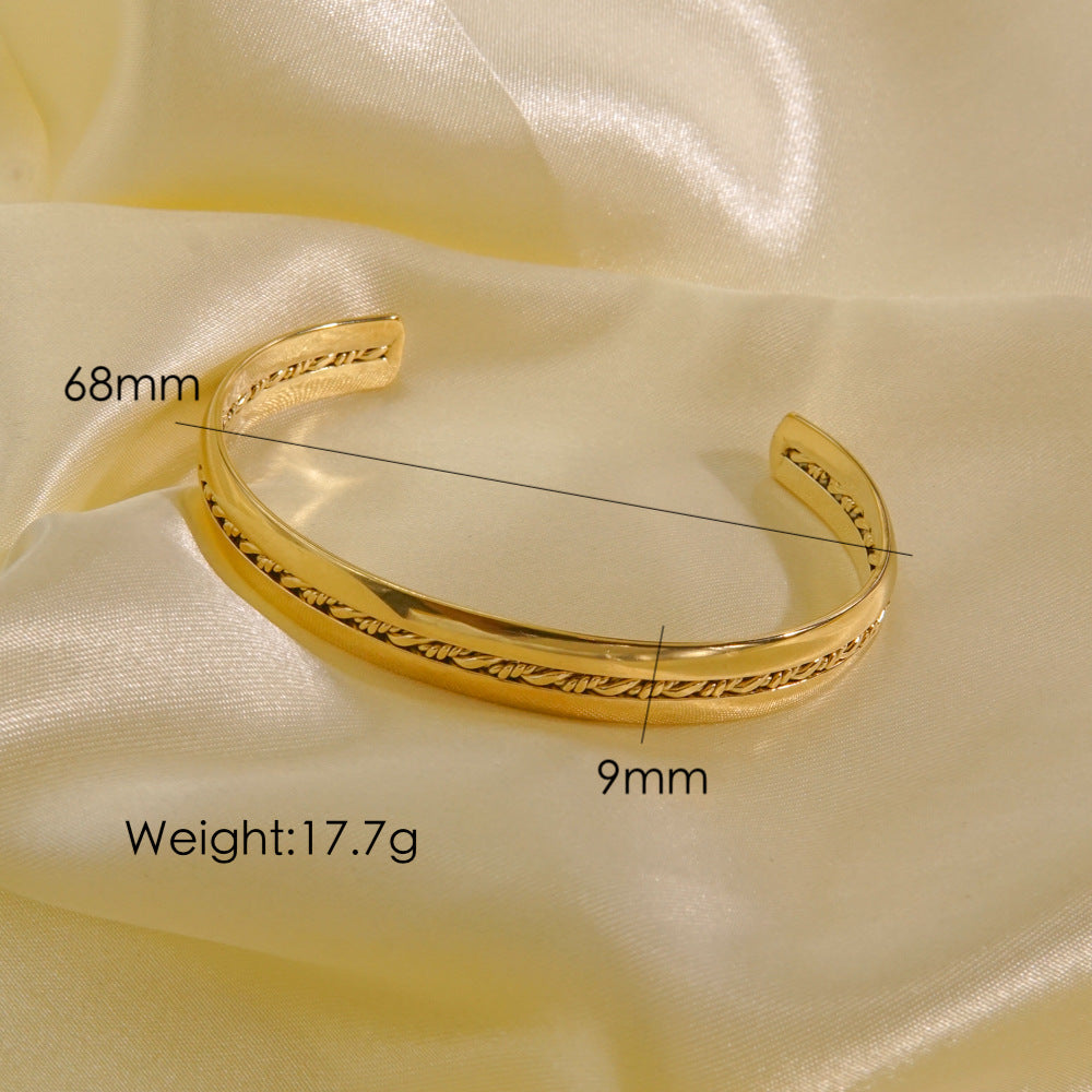 Classic Style Commute Solid Color Stainless Steel Polishing Bangle