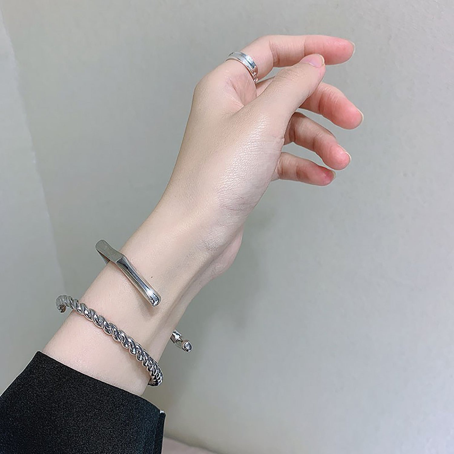 Simple Style Twist Stainless Steel Bangle