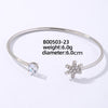 Simple Style Flower Copper Plating Inlay Zircon White Gold Plated Gold Plated Bangle