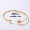 Simple Style Flower Copper Plating Inlay Zircon White Gold Plated Gold Plated Bangle