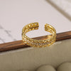 Simple Style Geometric Solid Color Copper Plating 18k Gold Plated Open Rings