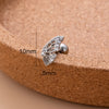 1 Piece Sweet Water Droplets Butterfly Plating Inlay Stainless Steel Zircon 18k Gold Plated Ear Studs