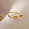 Simple Style Commute Color Block Copper Plating Inlay Zircon 18k Gold Plated Open Rings