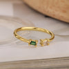 Simple Style Commute Square Copper Plating Inlay Zircon 18k Gold Plated Open Rings