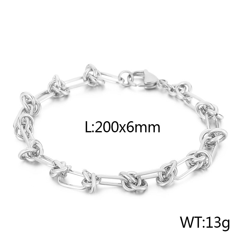 Simple Style Geometric Solid Color Titanium Steel Plating Bracelets