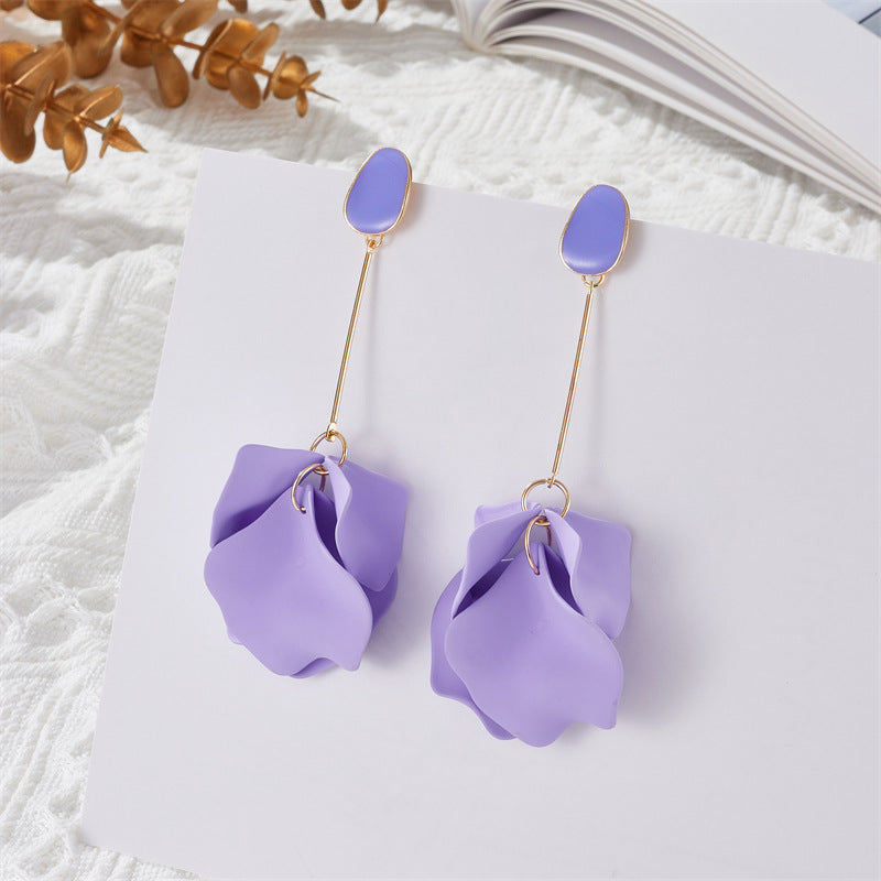 1 Pair Fashion Petal Arylic Women's Drop Earrings