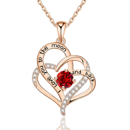 Simple Style Classic Style Heart Shape Sterling Silver Inlay Zircon Pendant Necklace